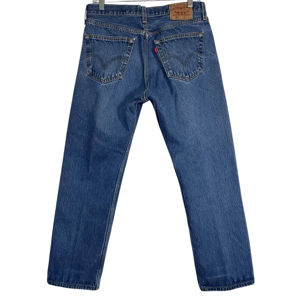 VTG LEVI'S Original 501 34x31‎ Mens Jeans Straight Button Fly Med Blue Wash Y2K